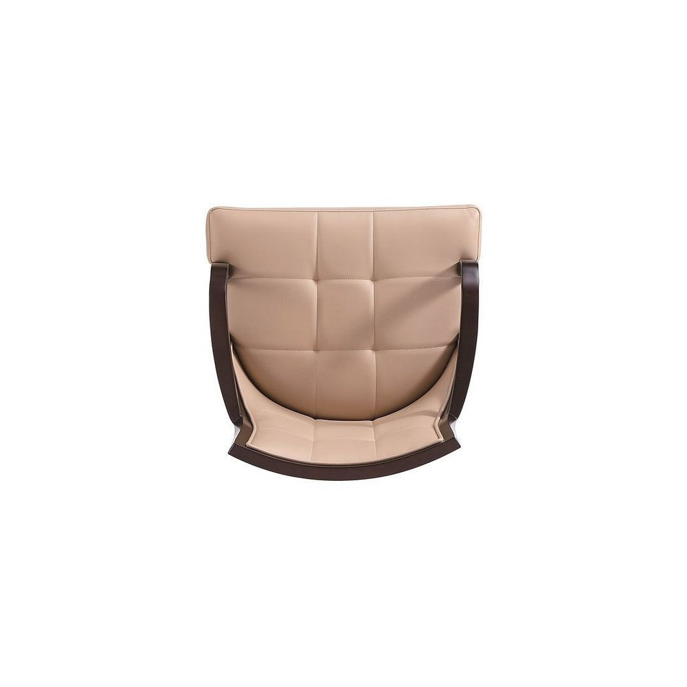 Fifth Avenue Faux Leather Dining Armchair in Tan and Walnut MHC-DC008AR-TN