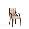 Fifth Avenue Faux Leather Dining Armchair in Tan and Walnut