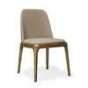 Courding Tan and Walnut Faux Leather Dining Chair