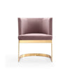 Aura Blush and Polished Brass Velvet Dining Chair MHC-DC026-BH