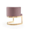 Aura Blush and Polished Brass Velvet Dining Chair MHC-DC026-BH