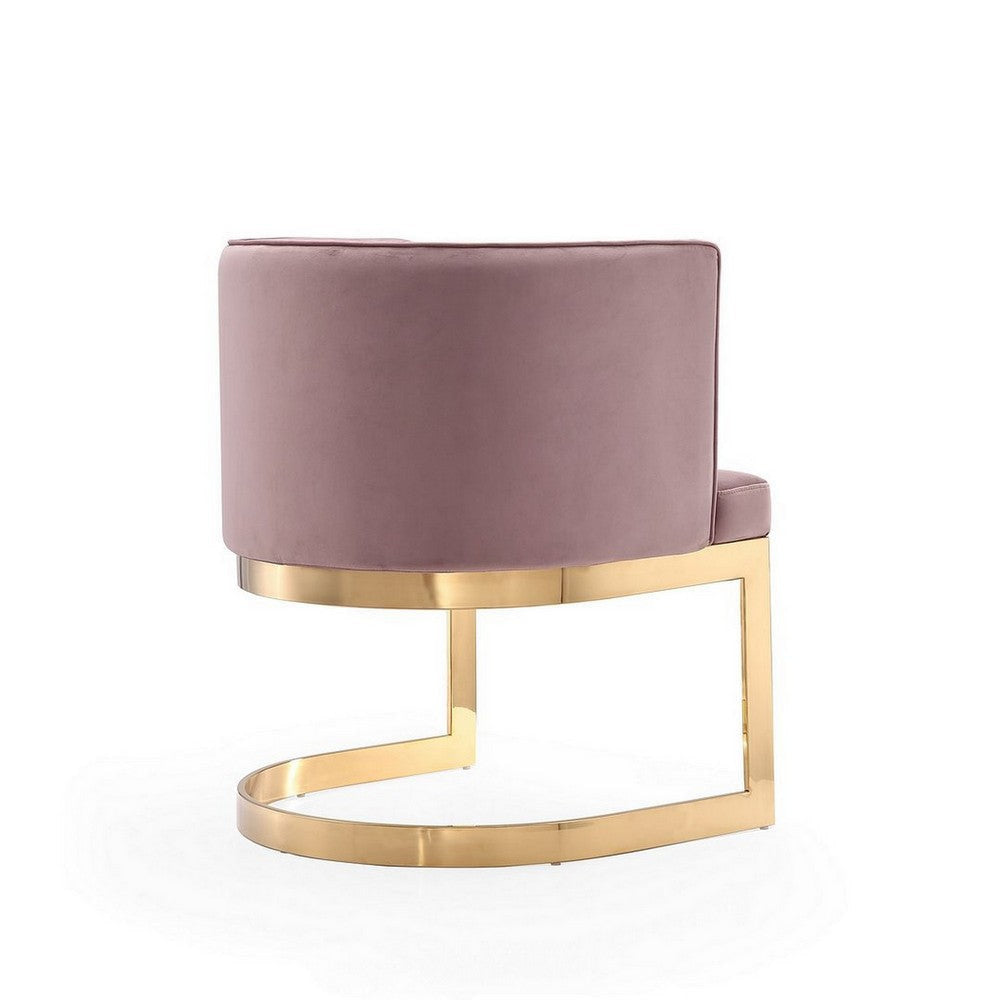 Aura Blush and Polished Brass Velvet Dining Chair MHC-DC026-BH