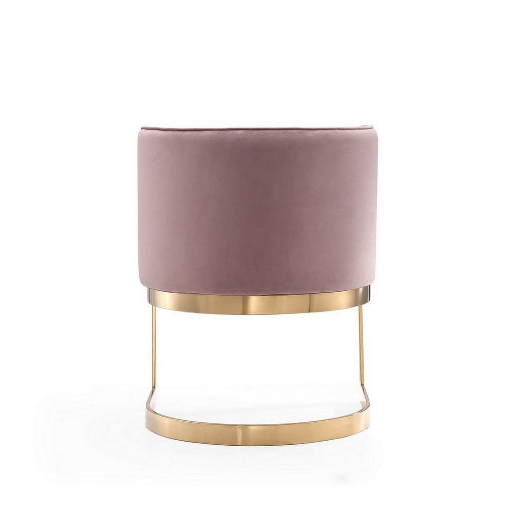 Aura Blush and Polished Brass Velvet Dining Chair MHC-DC026-BH