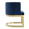 Aura Royal Blue and Polished Brass Velvet Dining Chair MHC-DC026-BL