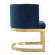 Aura Royal Blue and Polished Brass Velvet Dining Chair MHC-DC026-BL