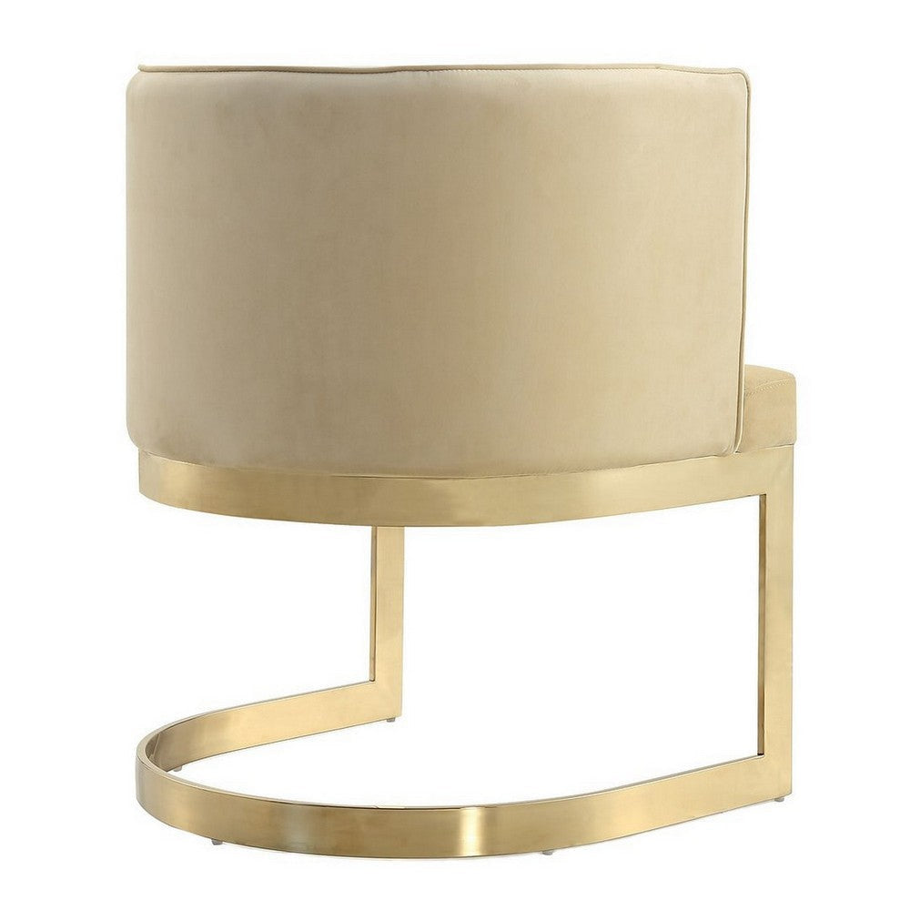 Aura Sand and Polished Brass Velvet Dining Chair MHC-DC026-SD