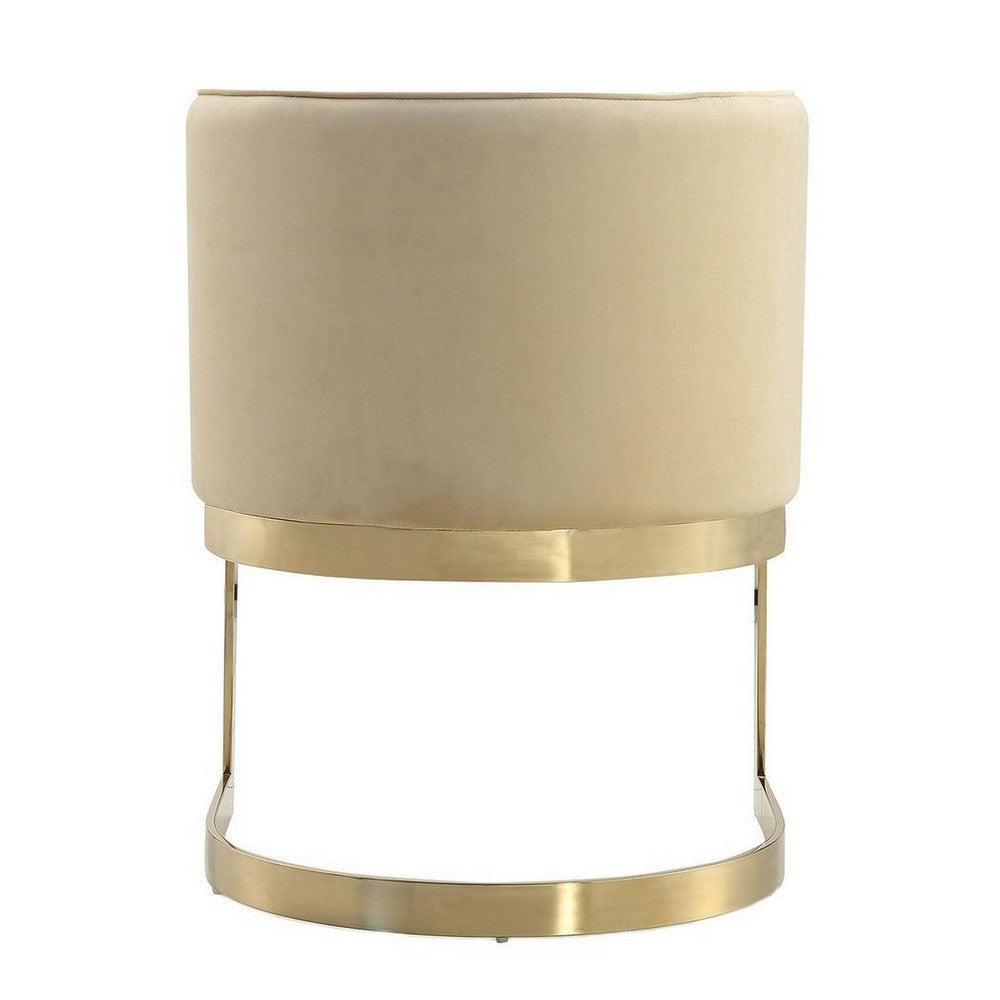 Aura Sand and Polished Brass Velvet Dining Chair MHC-DC026-SD