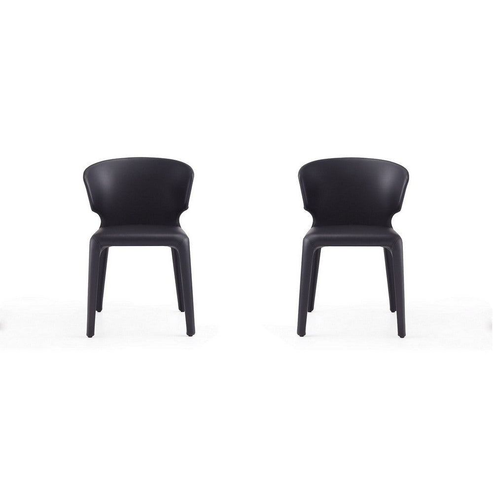 Conrad Black Faux Leather Dining Chair (Set of 2)