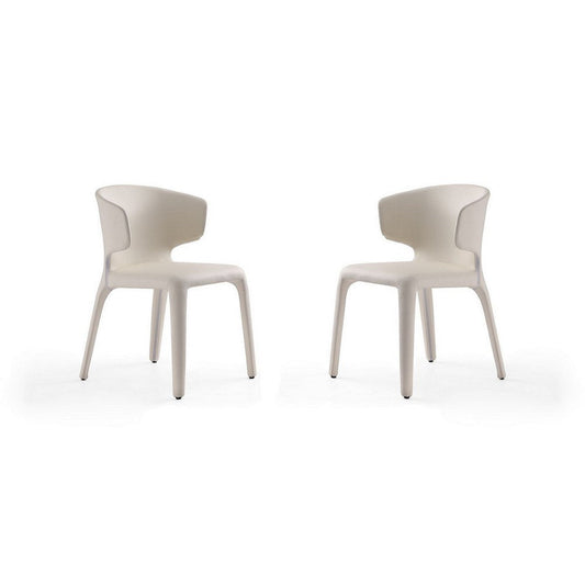 Conrad Cream Faux Leather Dining Chair (Set of 2)