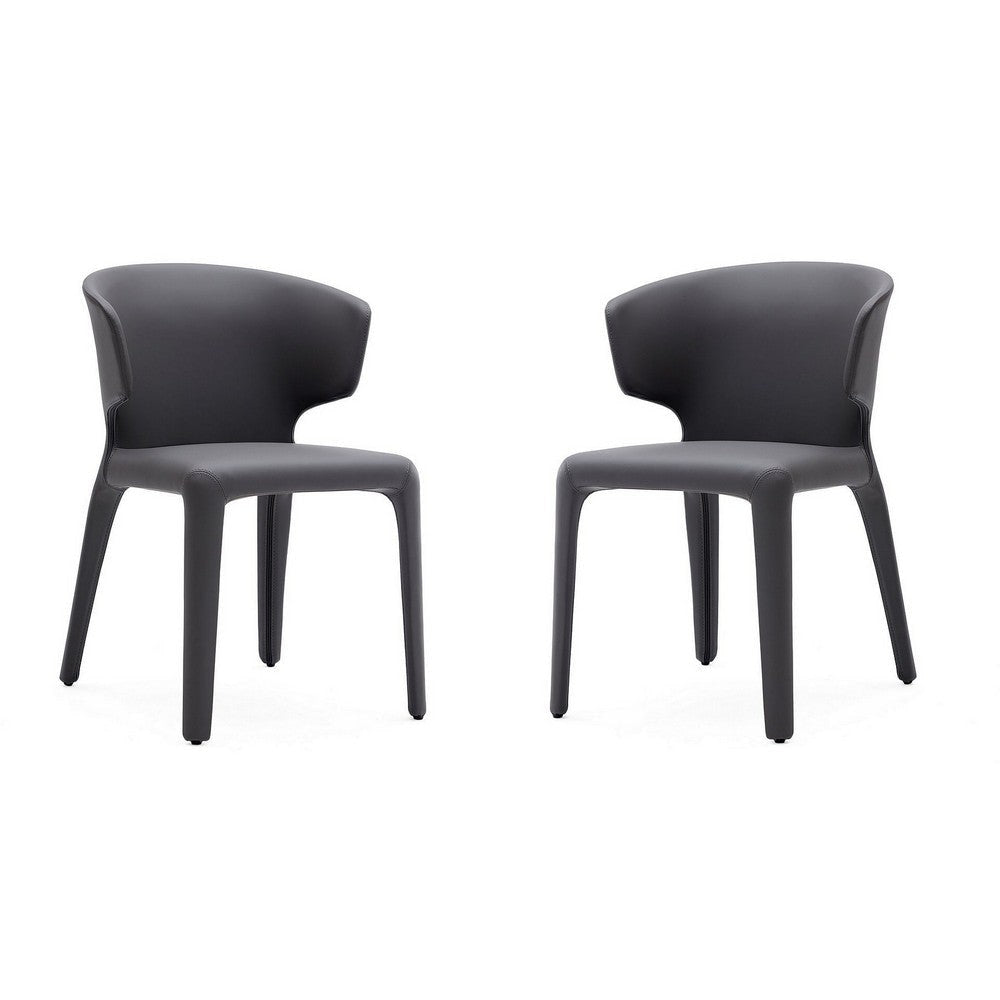Conrad Grey Faux Leather Dining Chair (Set of 2)