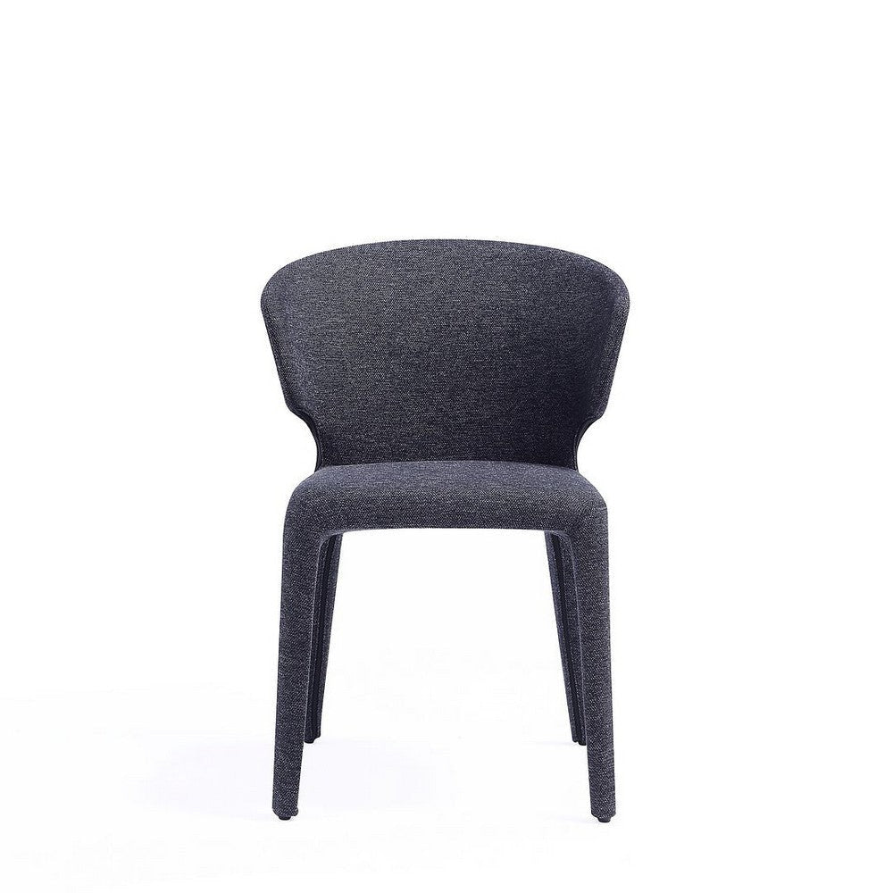 Conrad Modern Woven Tweed Dining Chair in Black (Set of 2) MHC-DC031-WBK