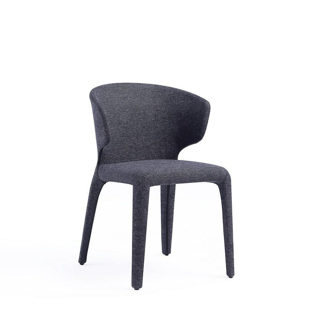 Conrad Modern Woven Tweed Dining Chair in Black (Set of 2) MHC-DC031-WBK