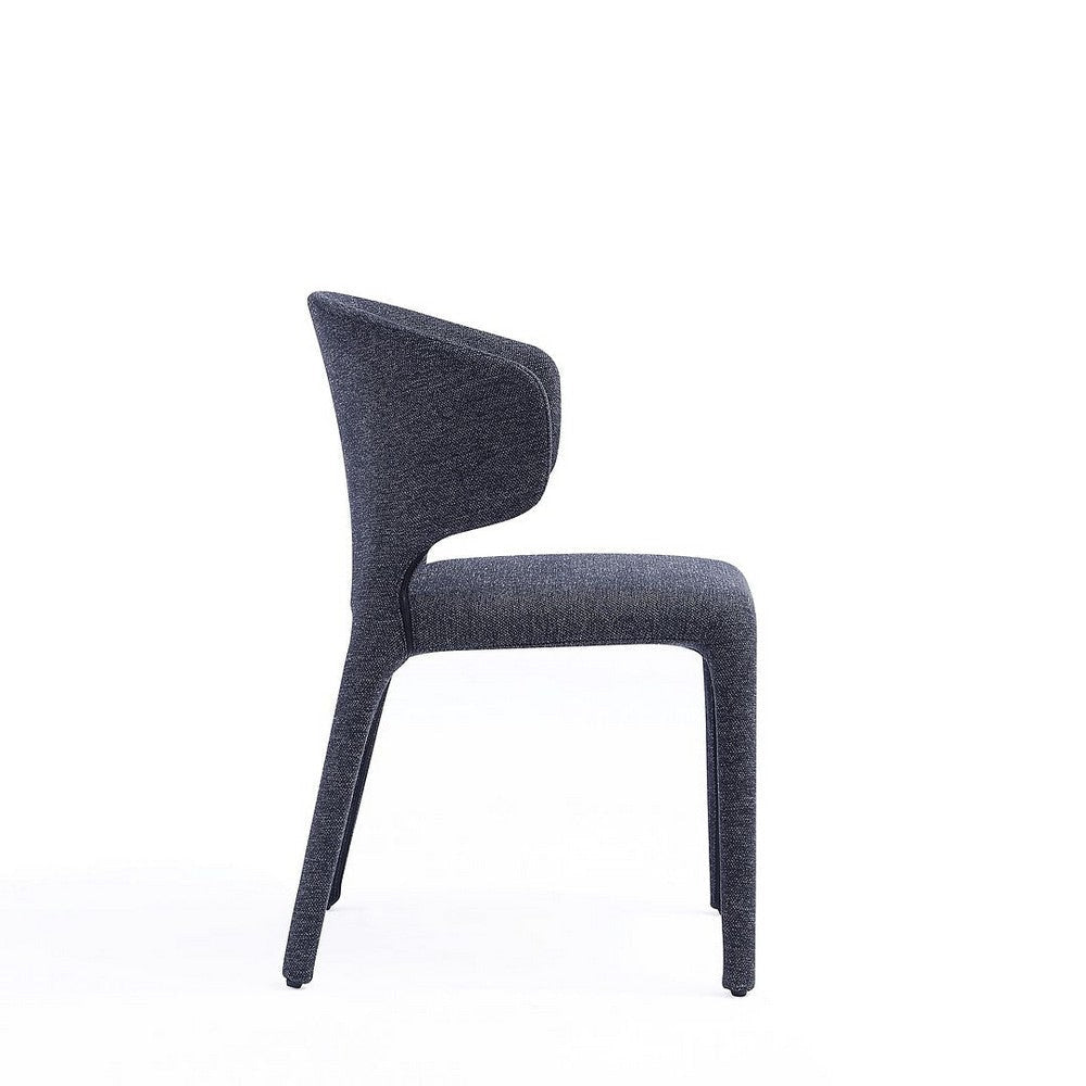 Conrad Modern Woven Tweed Dining Chair in Black (Set of 2) MHC-DC031-WBK
