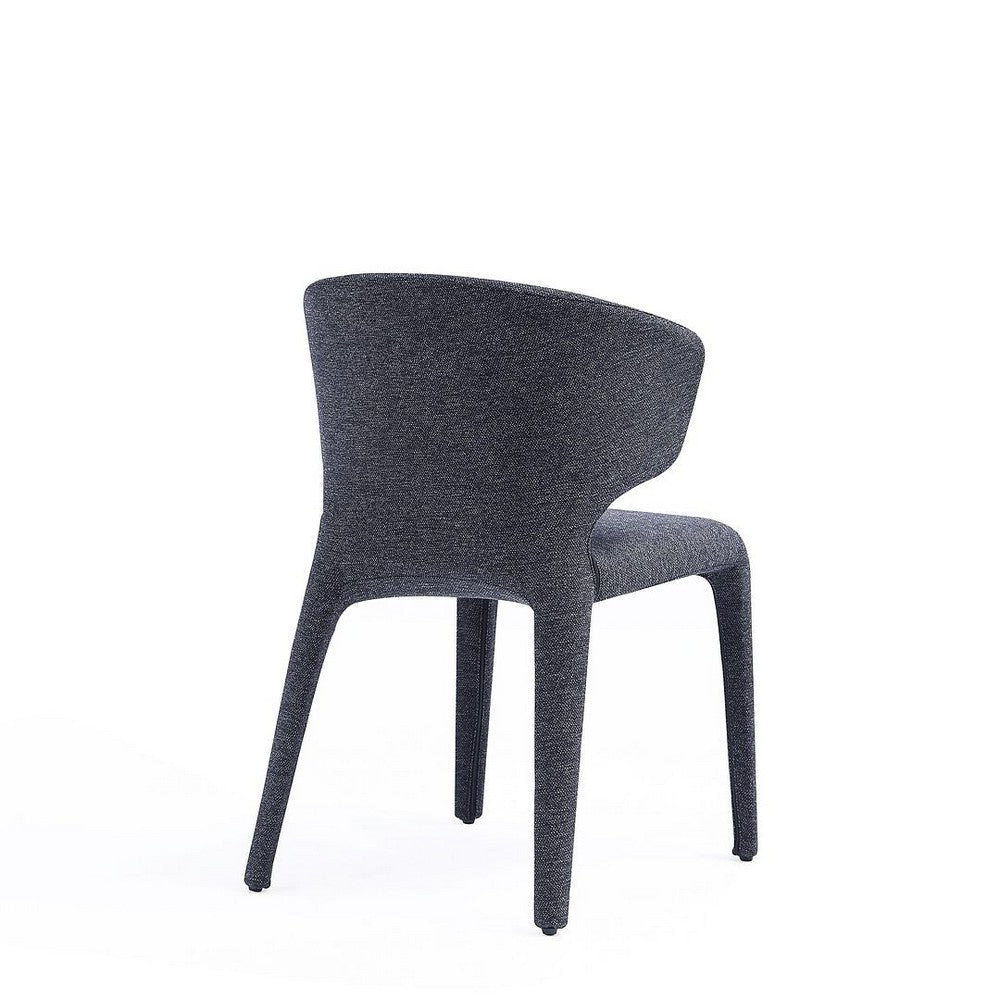 Conrad Modern Woven Tweed Dining Chair in Black (Set of 2) MHC-DC031-WBK