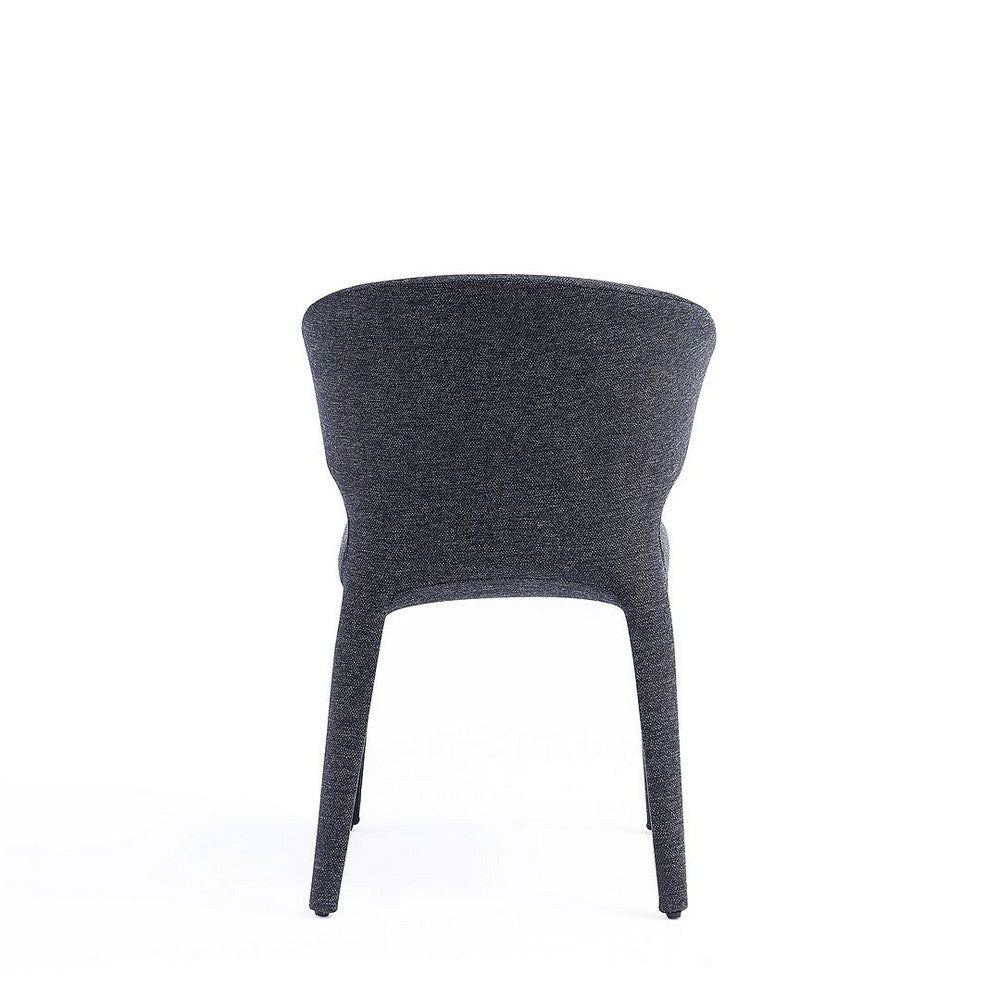 Conrad Modern Woven Tweed Dining Chair in Black (Set of 2) MHC-DC031-WBK