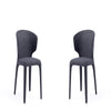 Conrad Modern Woven Tweed Dining Chair in Black (Set of 2)