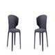 Conrad Modern Woven Tweed Dining Chair in Black (Set of 2)