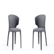Conrad Modern Woven Tweed Dining Chair in Grey (Set of 2)