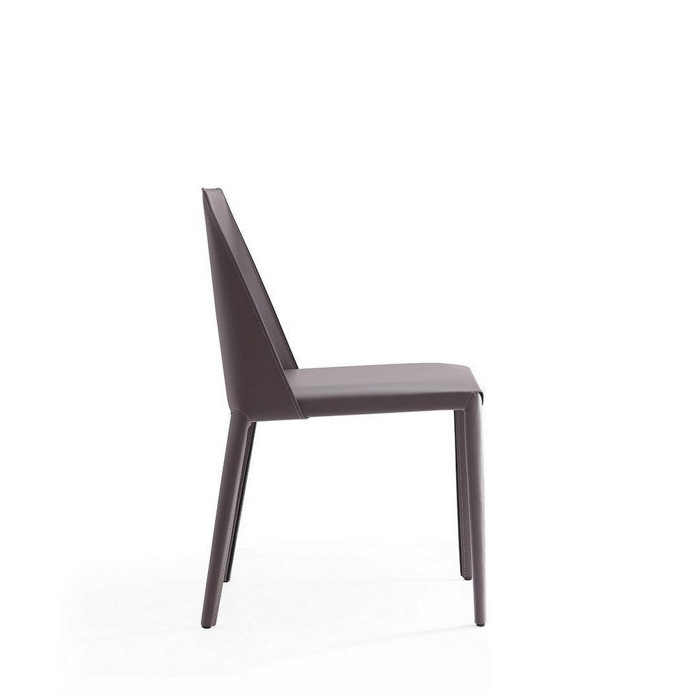 Paris Grey Saddle Leather Dining Chair (Set of 2) MHC-DC032-GY