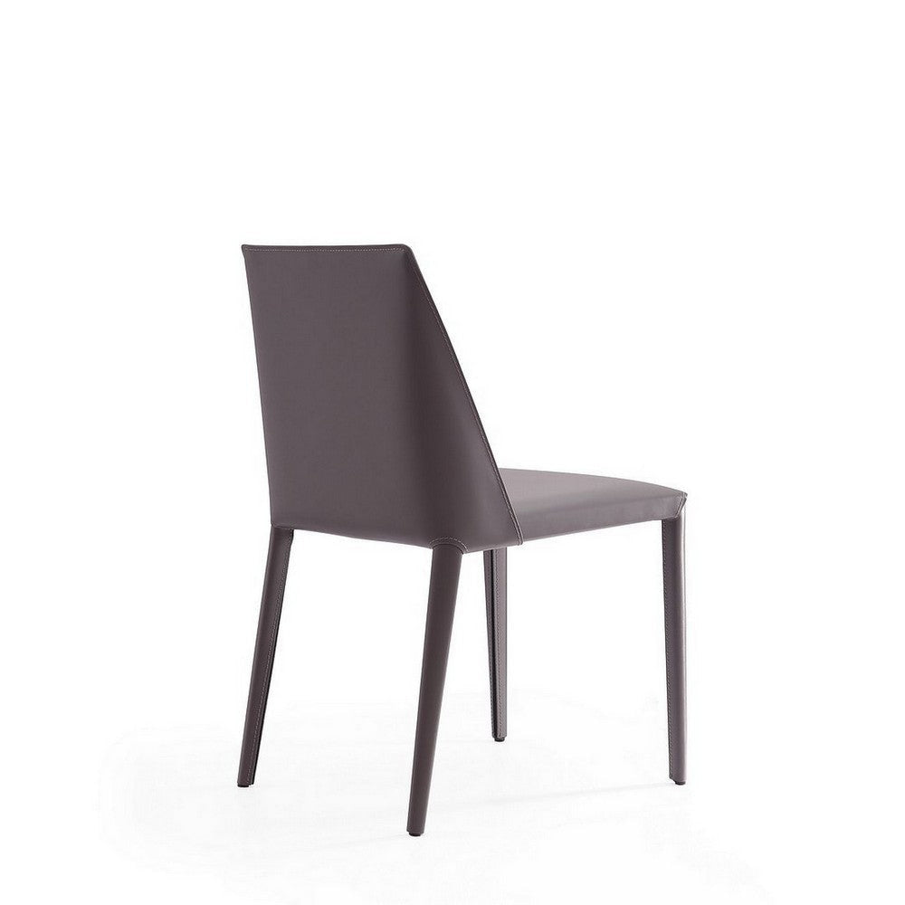 Paris Grey Saddle Leather Dining Chair (Set of 2) MHC-DC032-GY