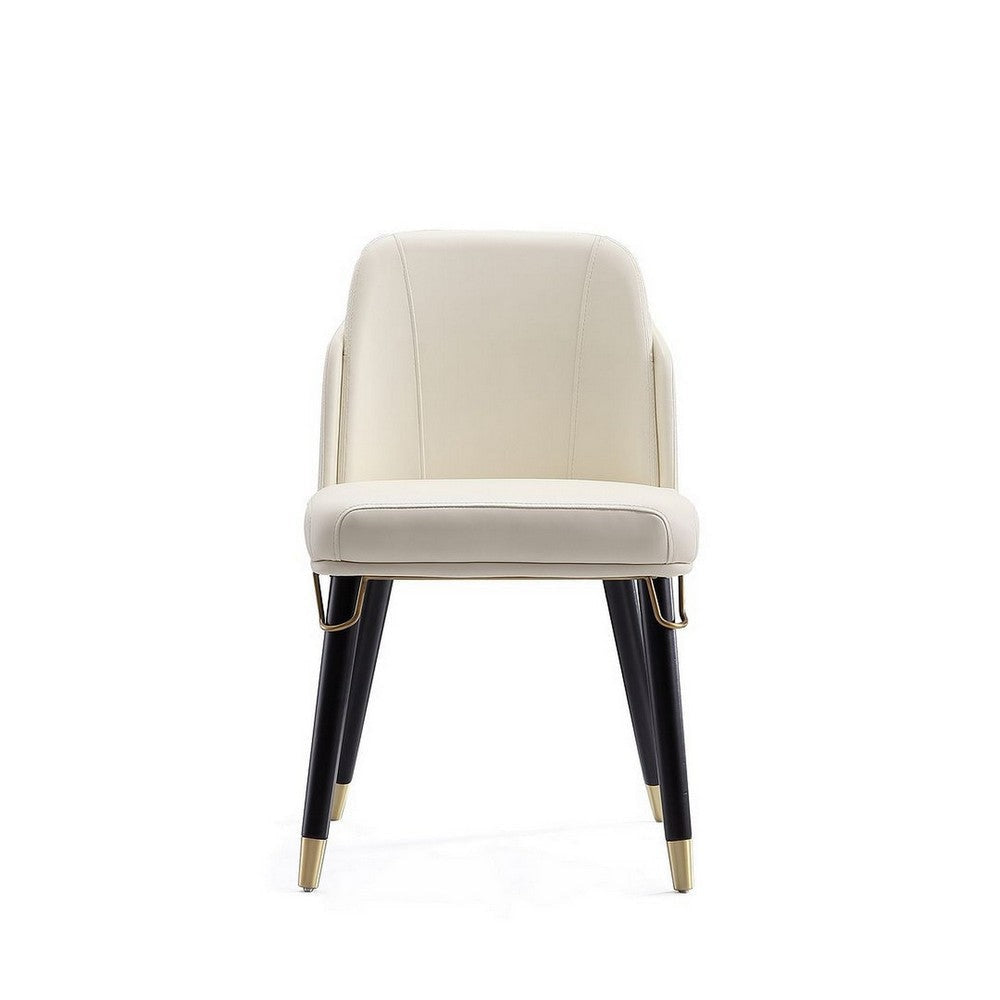 Estelle Cream and Black Faux Leather Dining Chair MHC-DC042-CR
