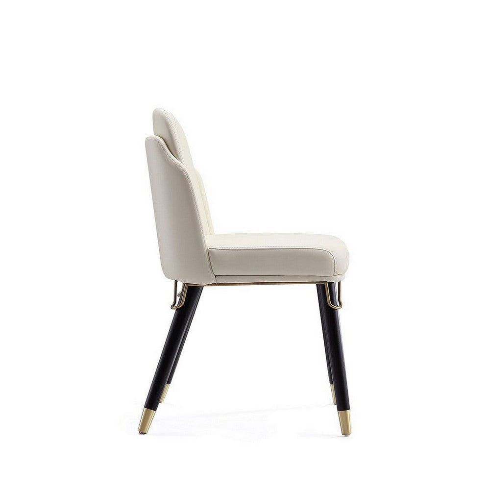 Estelle Cream and Black Faux Leather Dining Chair MHC-DC042-CR