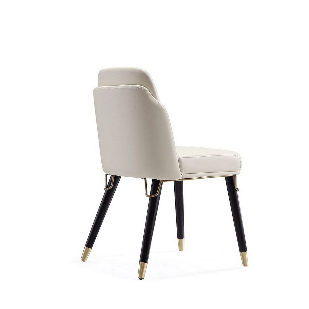 Estelle Cream and Black Faux Leather Dining Chair MHC-DC042-CR