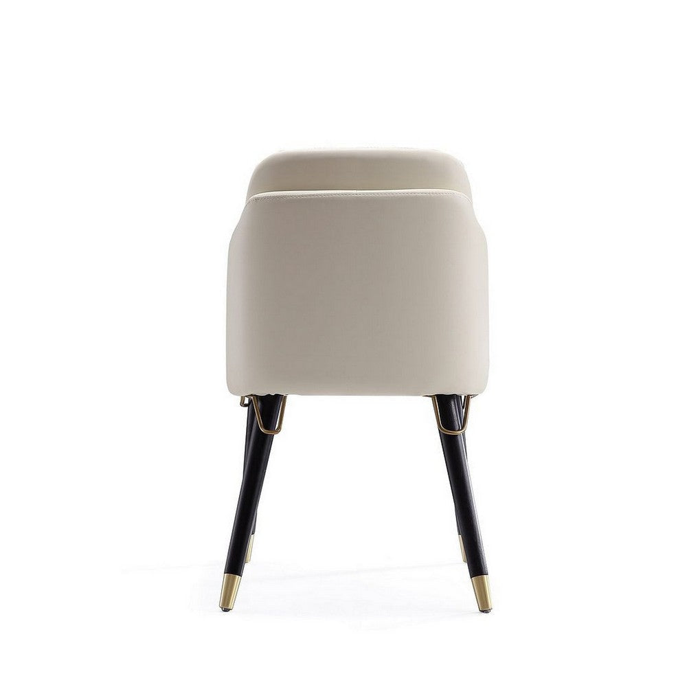 Estelle Cream and Black Faux Leather Dining Chair MHC-DC042-CR