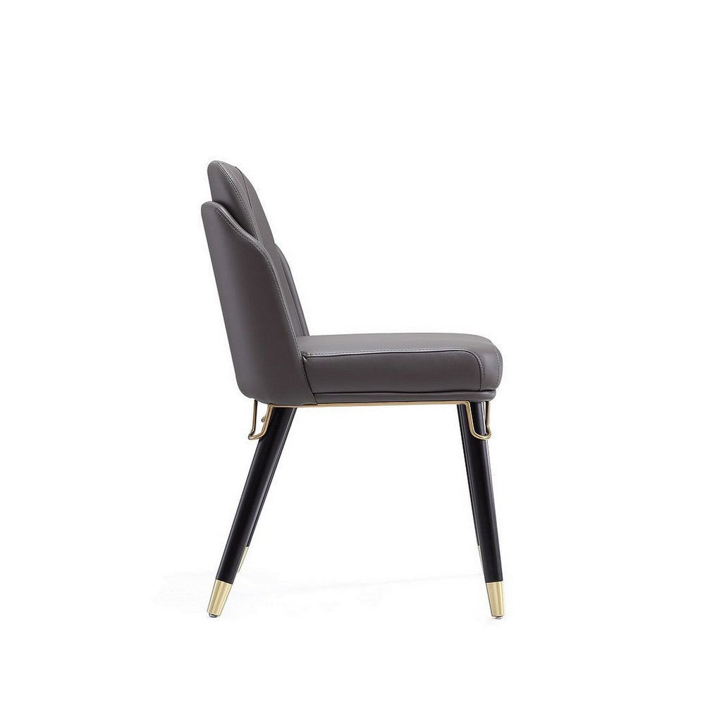 Estelle Pebble and Black Faux Leather Dining Chair MHC-DC042-PE