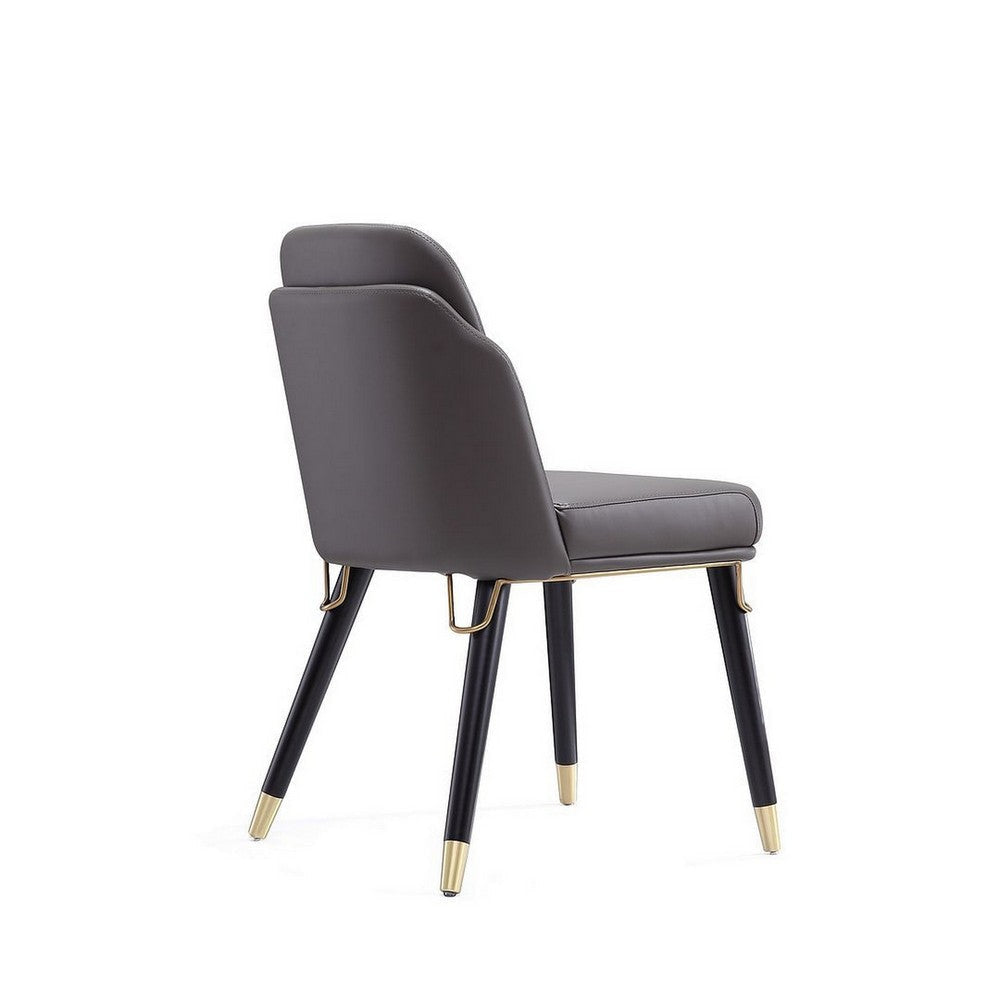 Estelle Pebble and Black Faux Leather Dining Chair MHC-DC042-PE