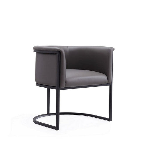 Bali Pebble and Black Faux Leather Dining Chair
