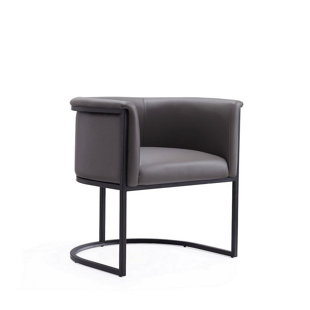 Bali Pebble and Black Faux Leather Dining Chair