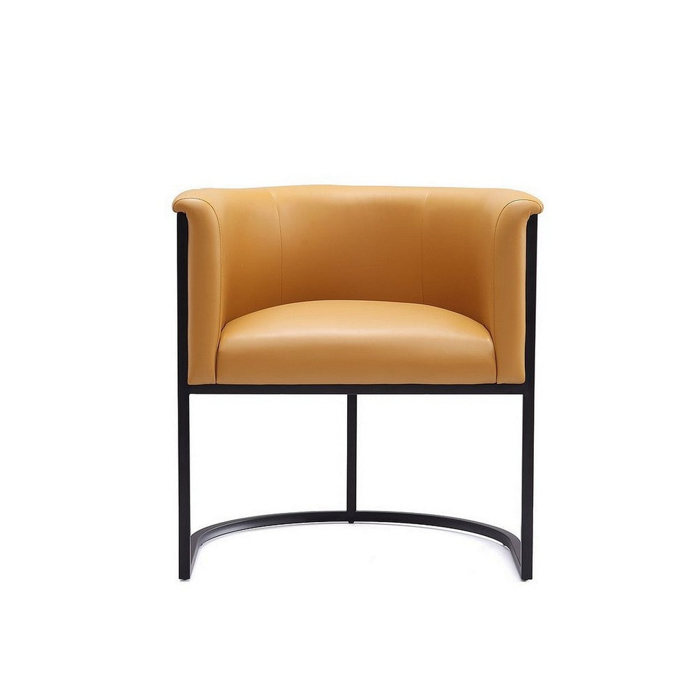 Bali Saddle and Black Faux Leather Dining Chair MHC-DC044-SA