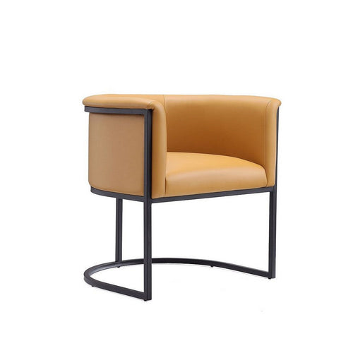 Bali Saddle and Black Faux Leather Dining Chair