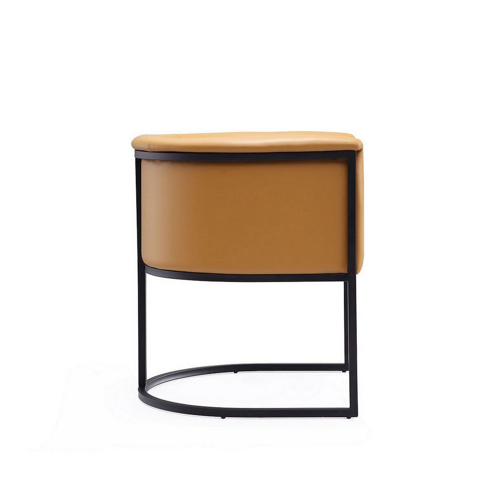 Bali Saddle and Black Faux Leather Dining Chair MHC-DC044-SA