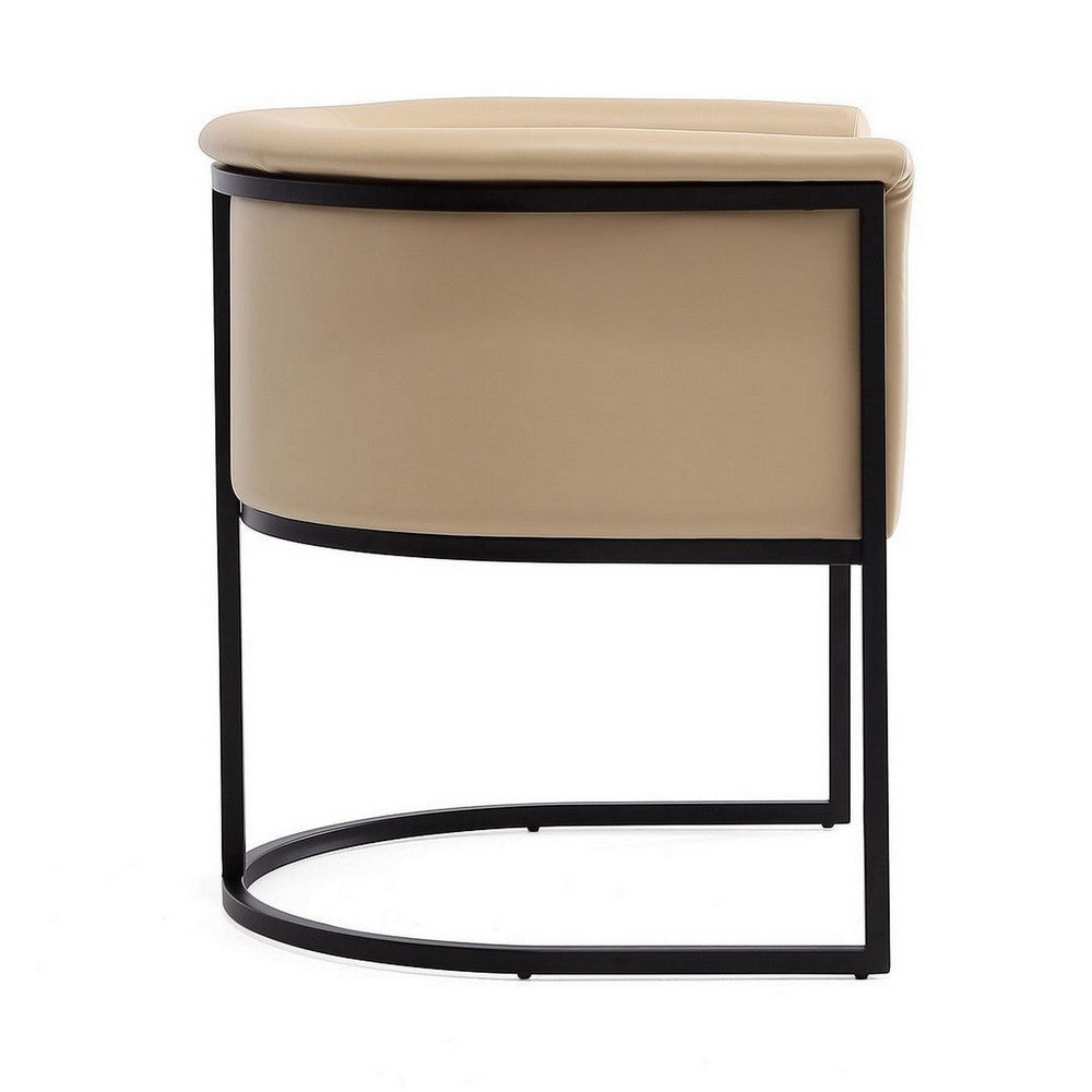 Bali Tan and Black Faux Leather Dining Chair MHC-DC044-TN