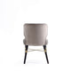Modern Strine Dining Chair Upholstered in Velvet and Leatherette with Solid Wood Legs in Dark Taupe MHC-DC045-DT
