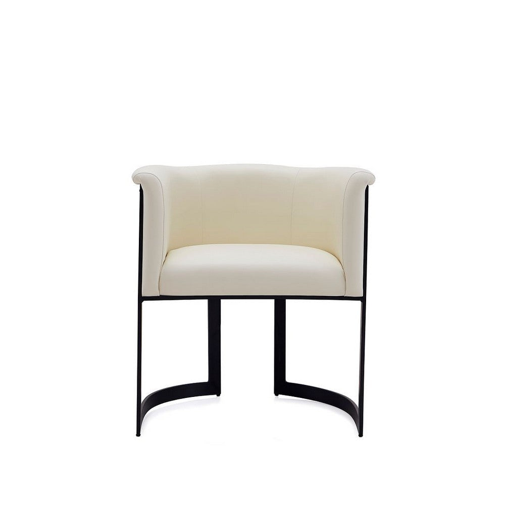 Corso Leatherette Dining Chair with Metal Frame in Cream