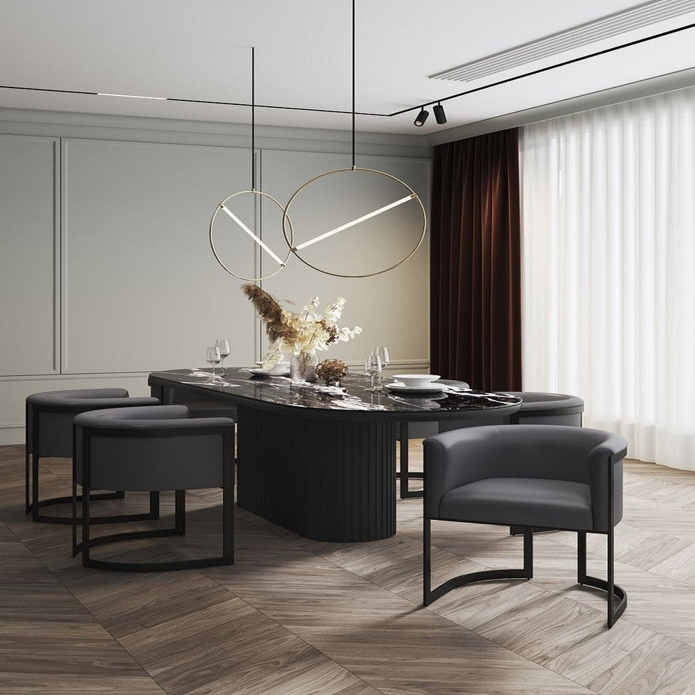 Corso Leatherette Dining Chair with Metal Frame in Grey MHC-DC046-PE
