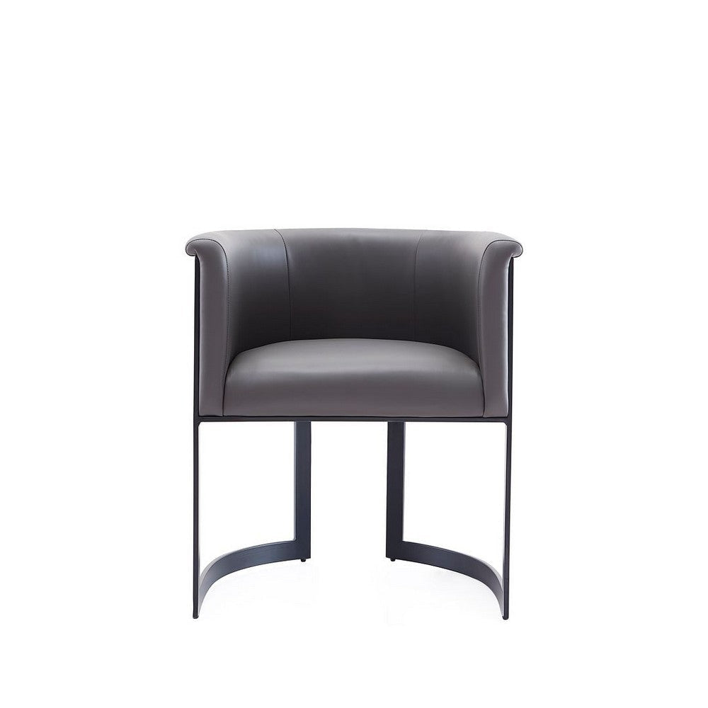 Corso Leatherette Dining Chair with Metal Frame in Grey