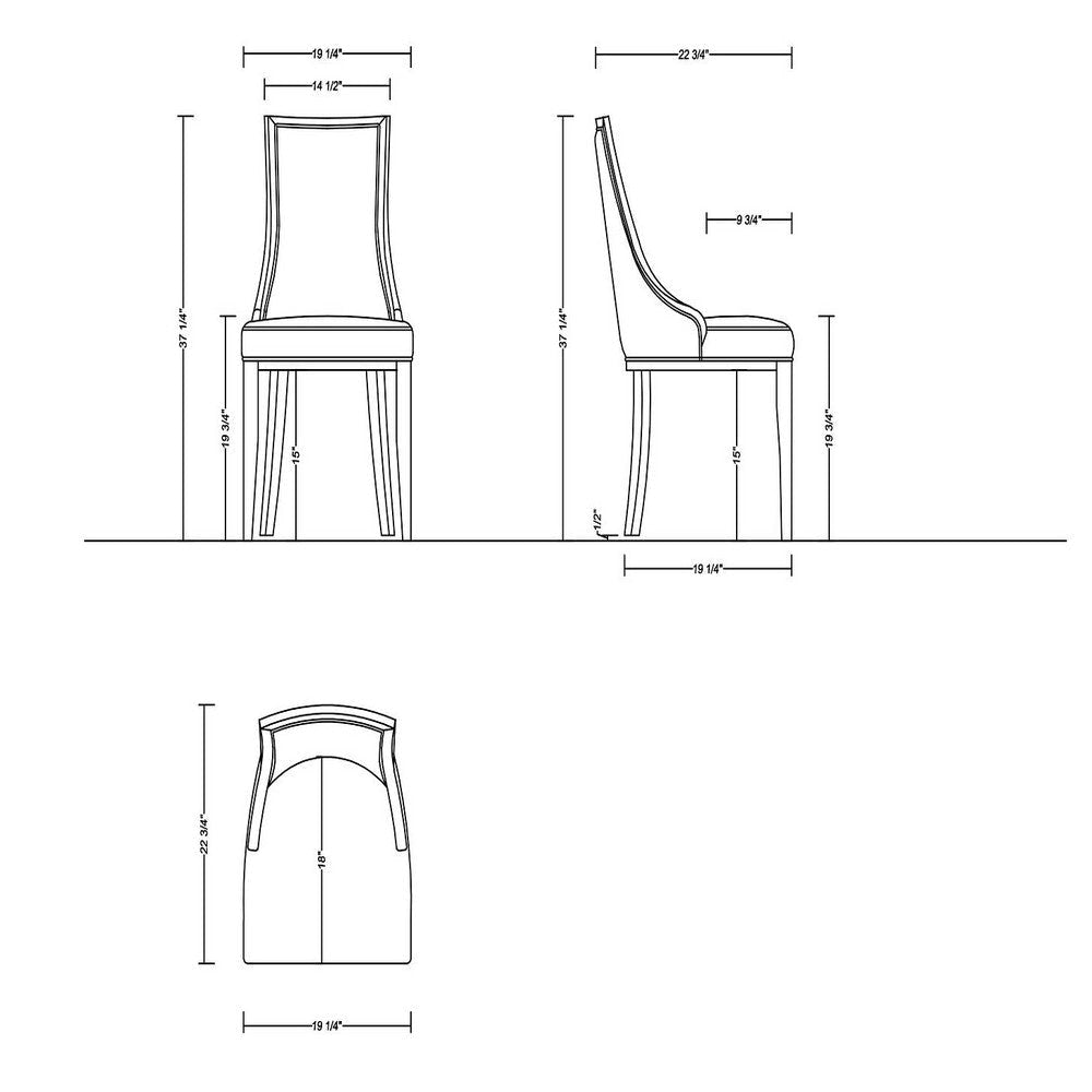 Grand Faux Leather Dining Chairs - Set of 2 in Light Grey MHC-DC048-LG