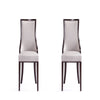 Grand Faux Leather Dining Chairs - Set of 2 in Light Grey