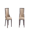 Grand Faux Leather Dining Chair in Tan with Beech Wood Frame (Set of 2)