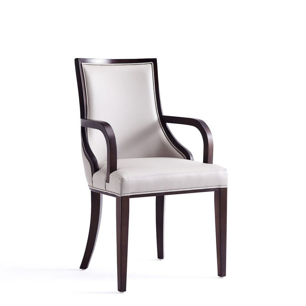 Grand Faux Leather Dining Armchair in Light Grey