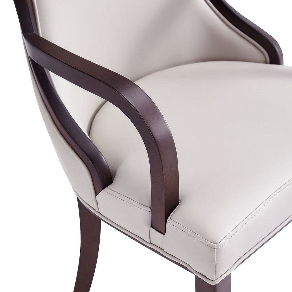 Grand Faux Leather Dining Armchair in Light Grey MHC-DC048AR-LG
