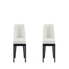 Gansevoort Modern Faux Leather Dining Chair in Cream (Set of 2)