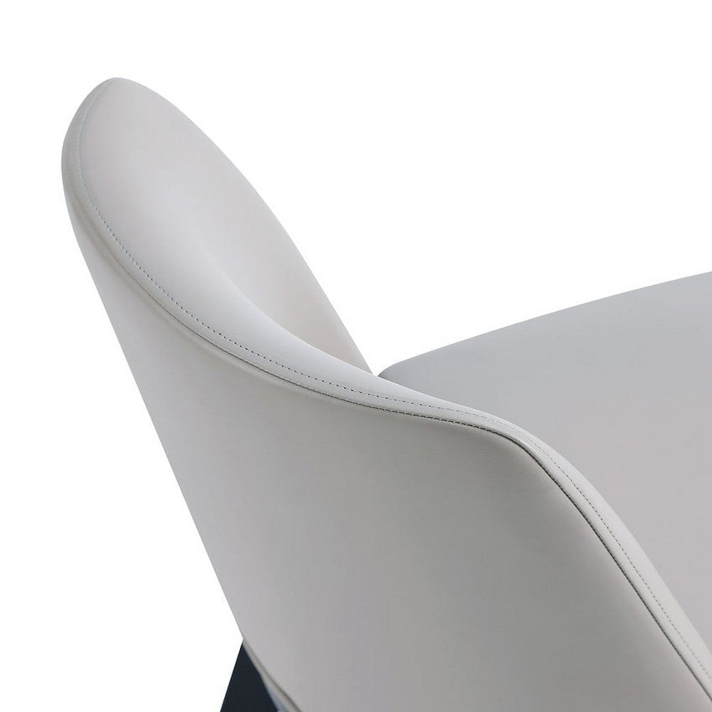 Gansevoort Modern Faux Leather Dining Chair in Light Grey (Set of 2) MHC-DC051-LG