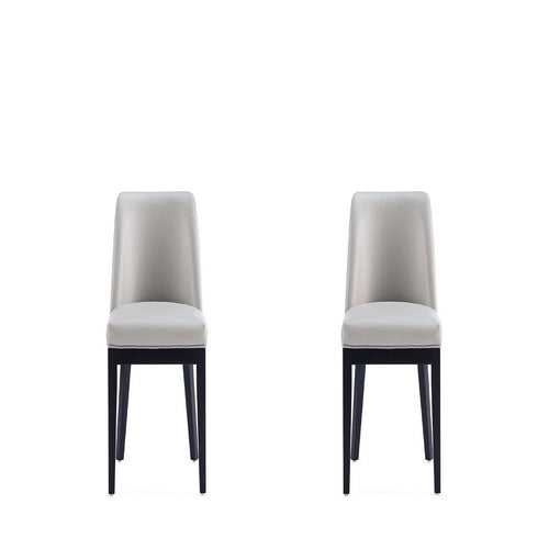 Gansevoort Modern Faux Leather Dining Chair in Light Grey (Set of 2)