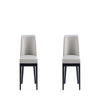 Gansevoort Modern Faux Leather Dining Chair in Light Grey (Set of 2)