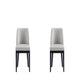 Gansevoort Modern Faux Leather Dining Chair in Light Grey (Set of 2)